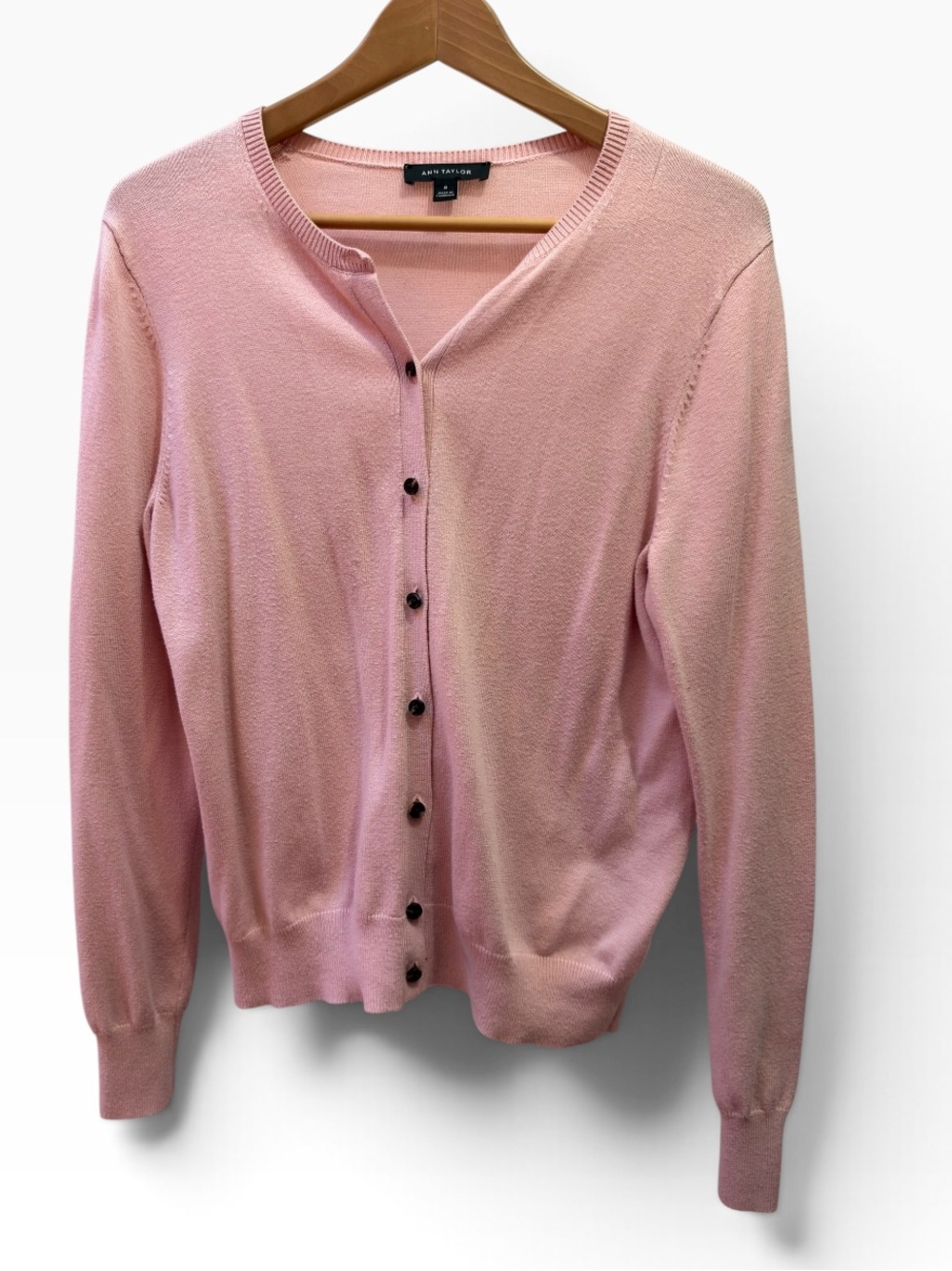 Ann Taylor ‘Ann’ Cardigan. Light blush pink. Sz. M EUC
